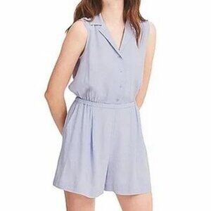 Uniqlo Collared Sleeveless Romper (XS) - Light Blue
